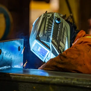 welder with sparks